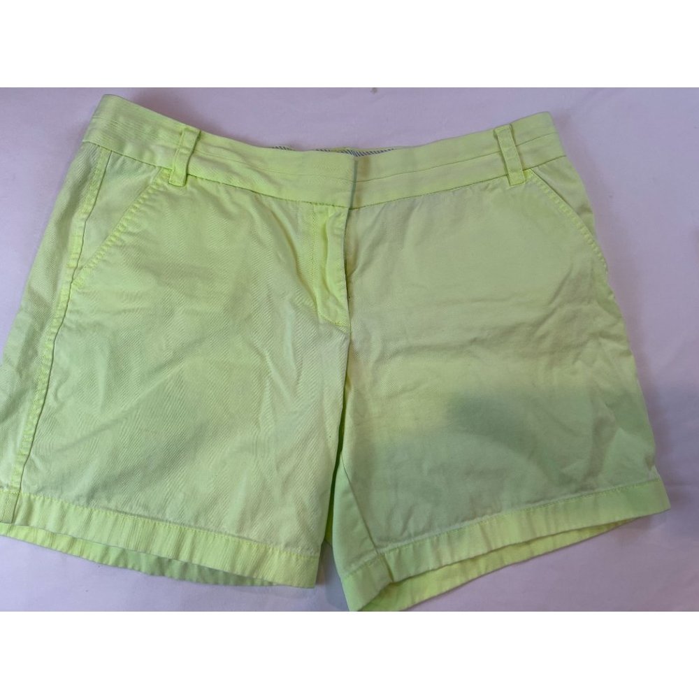 J.Crew Women Chino Shorts Mid Rise 100% Cotton 35756SP14 Lightweight Green SZ 12